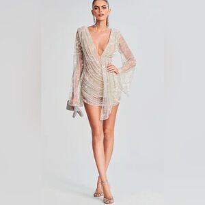 OPAL CRYSTAL EMBELLISHED DRESS